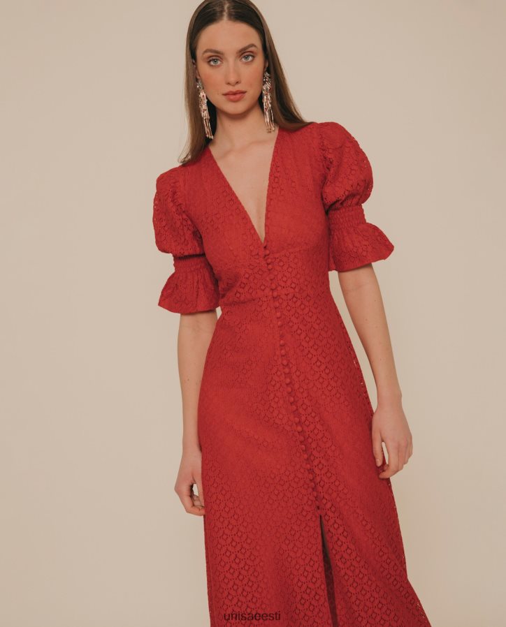 Unisa 88PPB41258 nüansirikas pitsist midikleit naised punane