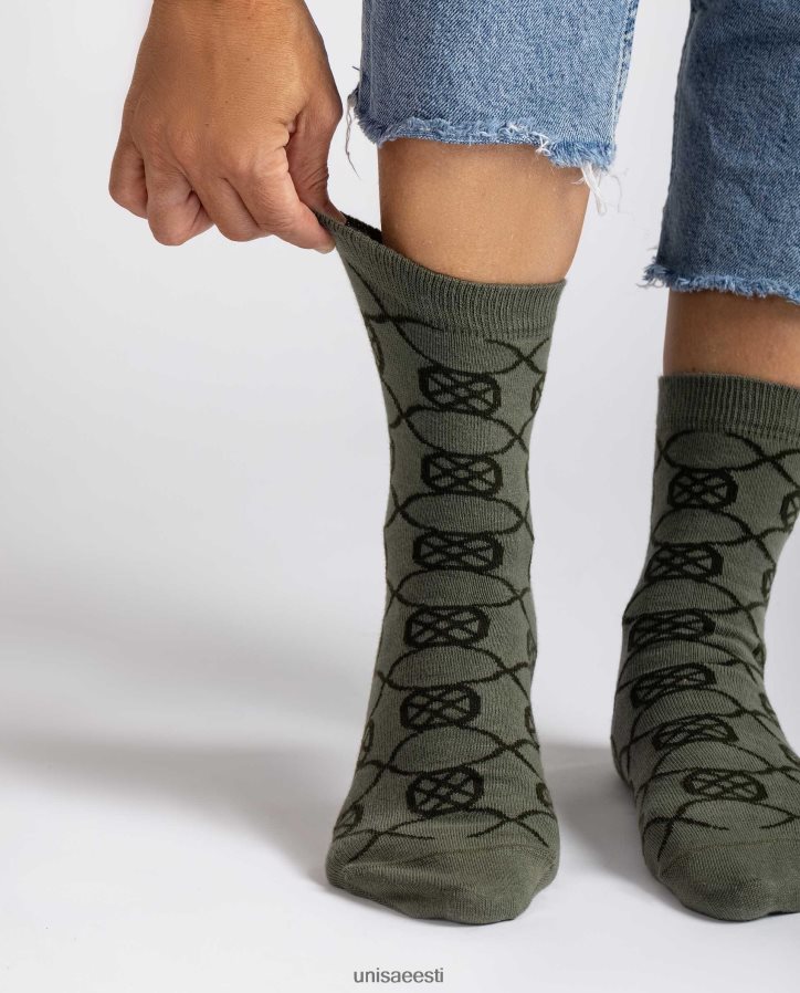 Unisa 88PPB41090 orgaanilisest puuvillast sokid naised roheline